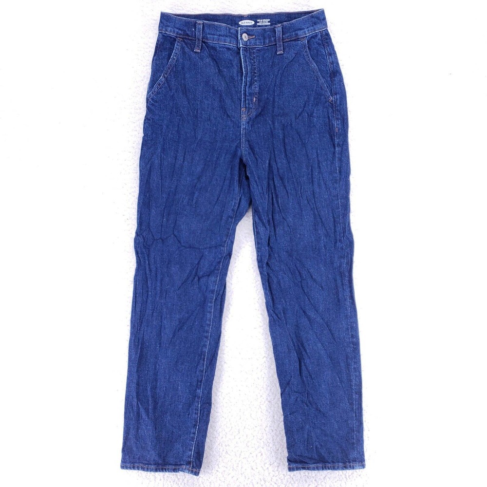 Old Navy Jeans Denim Cotton Womens SZ 6 Blue Straight Stretch VTG High Rise Slim